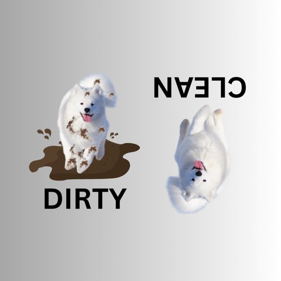 SAMOYED Clean Dirty Dishwasher Flexible Magnet - Picture 1 of 1